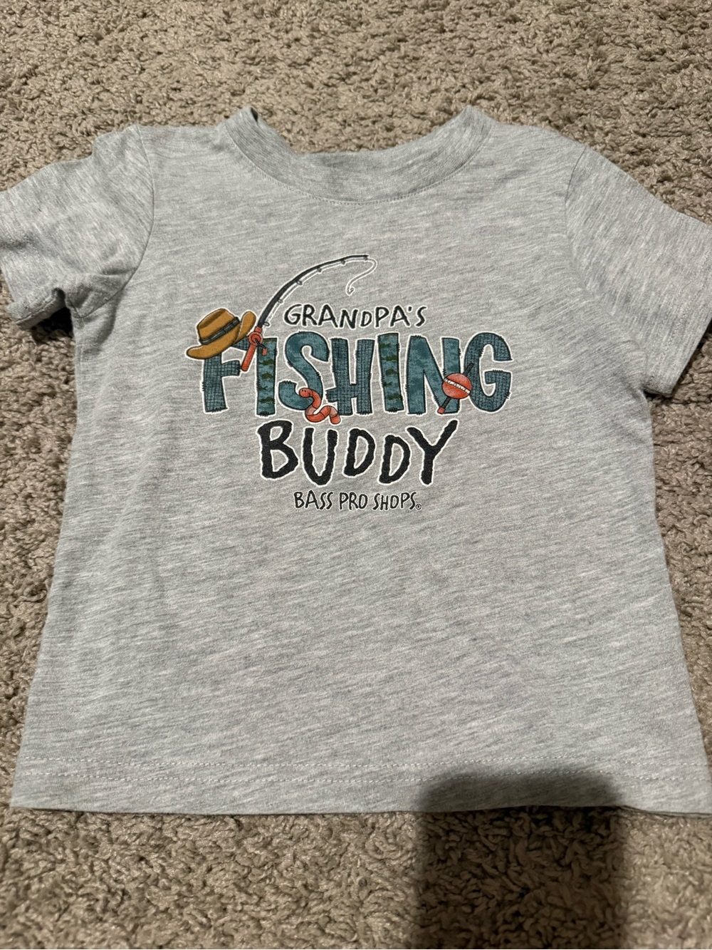 Bass Pro Shops Kids Gray 'Grandpa's Fishing Buddy' Tee